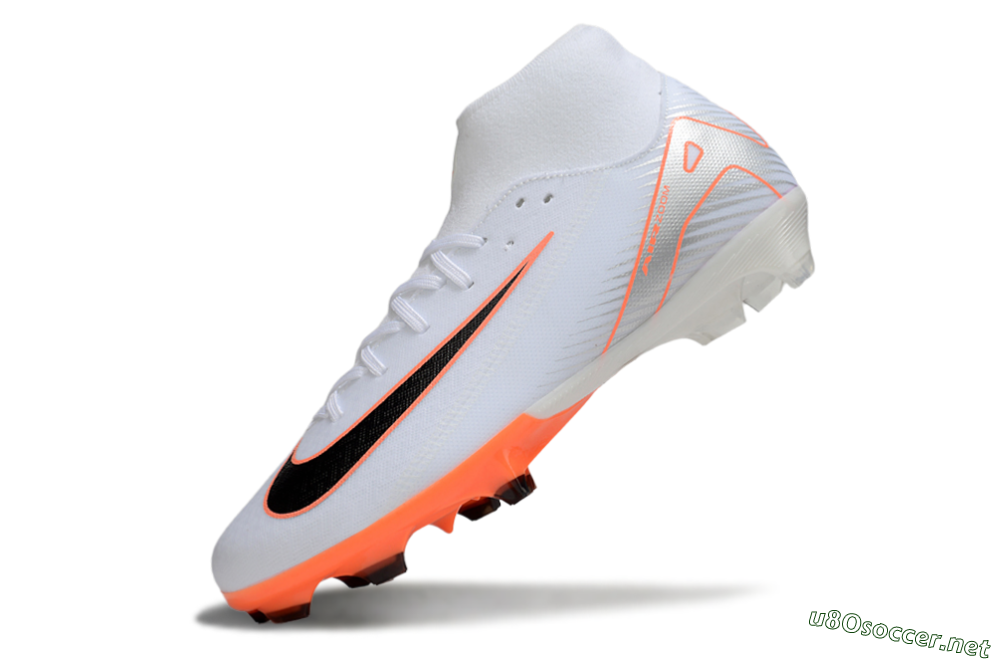 Men's Nike Air Zoom Mercurial Superfly 10 Academy FG Football Boots - White/Black/Orange/Silver 5