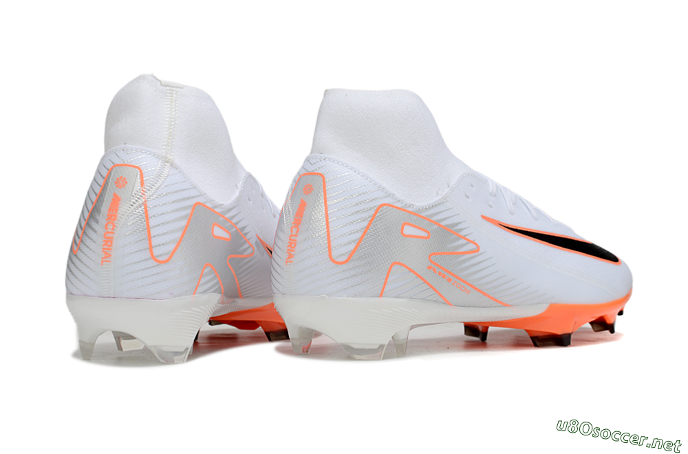 Men's Nike Air Zoom Mercurial Superfly 10 Academy FG Football Boots - White/Black/Orange/Silver 6