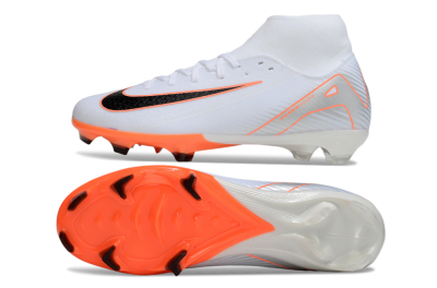 Men's Nike Air Zoom Mercurial Superfly 10 Academy FG Football Boots - White/Black/Orange/Silver