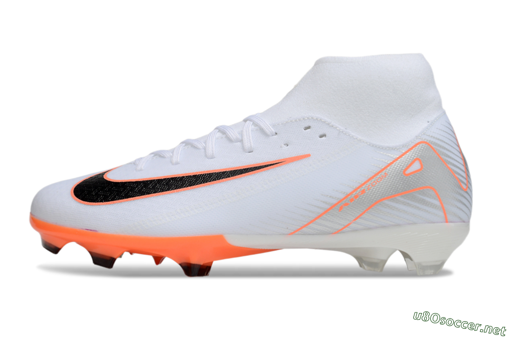 Men's Nike Air Zoom Mercurial Superfly 10 Academy FG Football Boots - White/Black/Orange/Silver 0