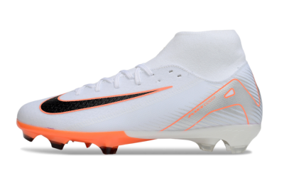 Men's Nike Air Zoom Mercurial Superfly 10 Academy FG Football Boots - White/Black/Orange/Silver