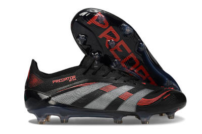 Men's Adidas Predator 25 Elite FG Football Boots - Black/Grey/Red