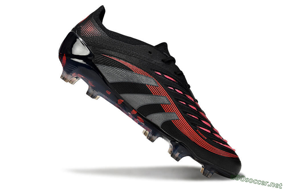 Men's Adidas Predator 25 Elite FG Football Boots - Black/Grey/Red 4