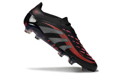 Men's Adidas Predator 25 Elite FG Football Boots - Black/Grey/Red