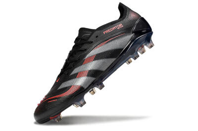 Men's Adidas Predator 25 Elite FG Football Boots - Black/Grey/Red