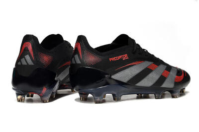Men's Adidas Predator 25 Elite FG Football Boots - Black/Grey/Red