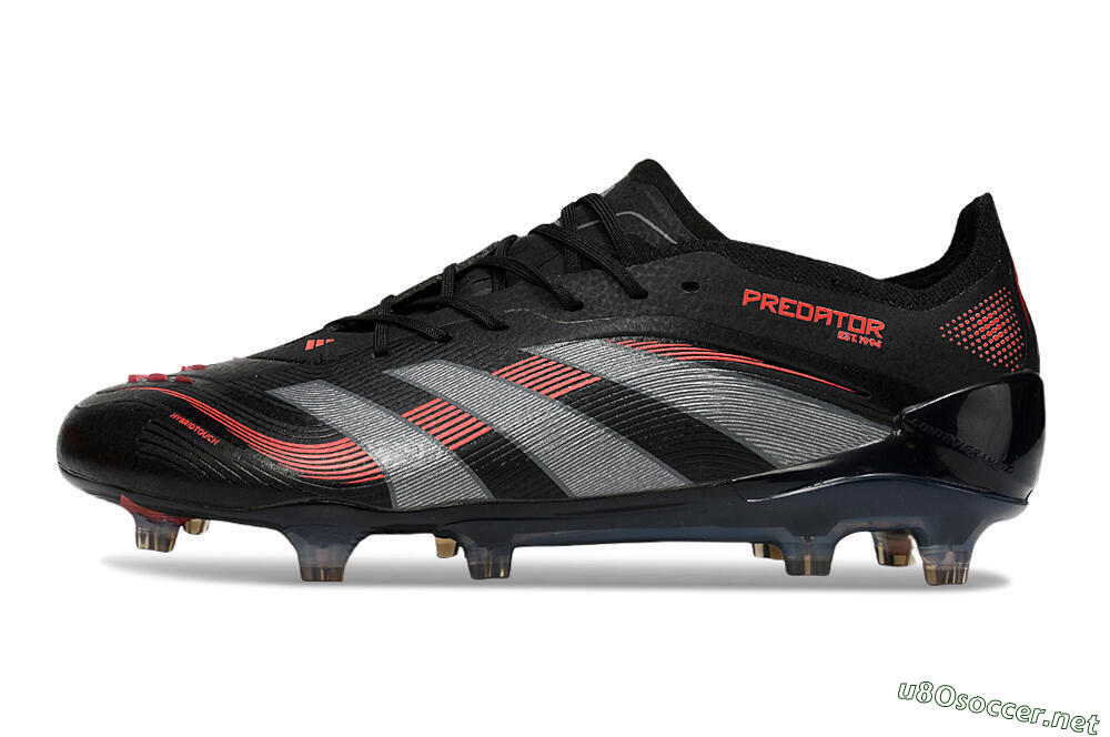 Men's Adidas Predator 25 Elite FG Football Boots - Black/Grey/Red 0