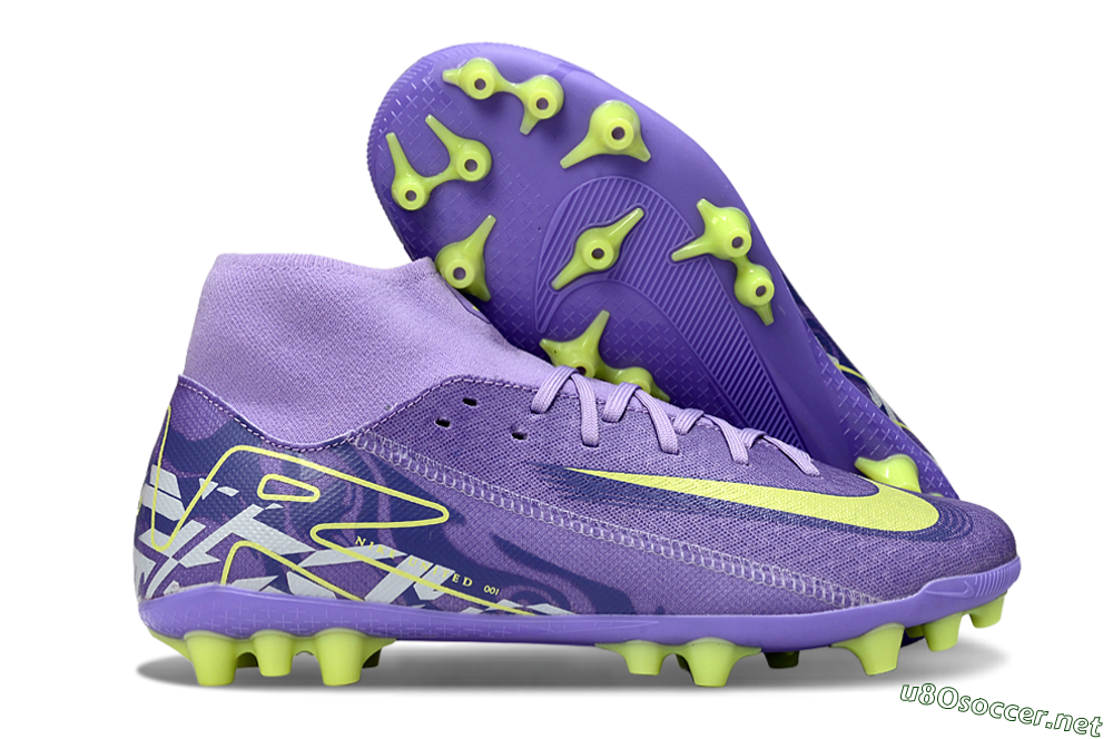 Men's Nike Air Zoom Mercurial Superfly 10 Academy AG Football Boots - Purple/Yellow/White 2