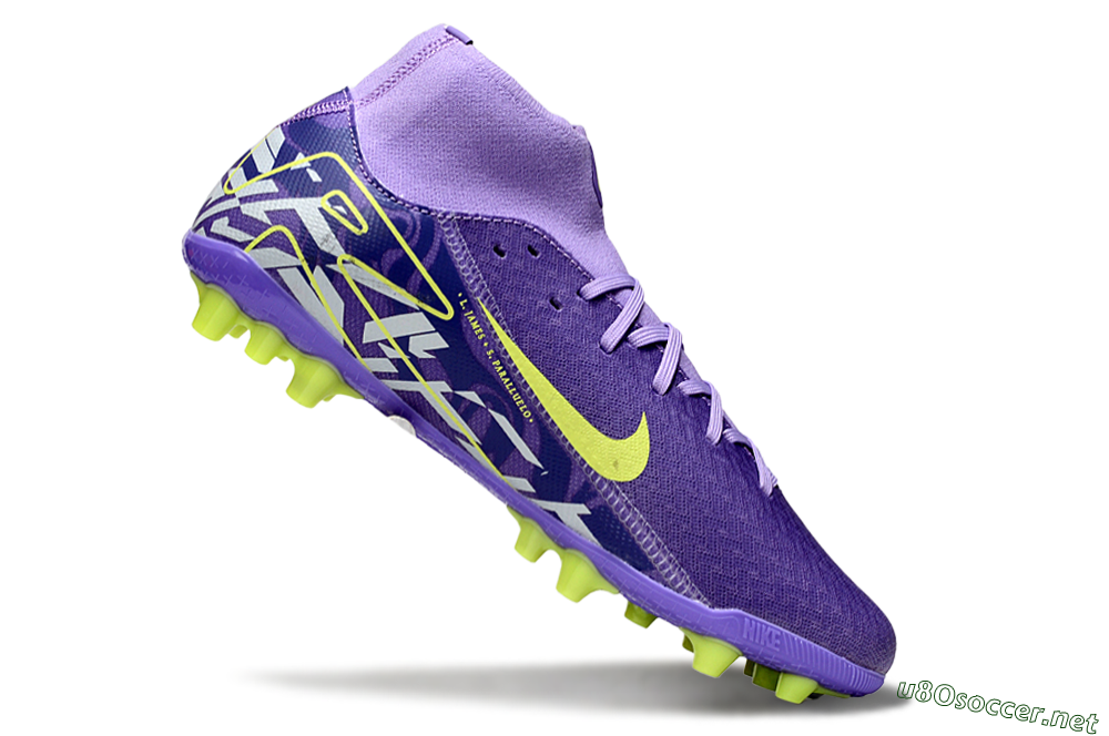 Men's Nike Air Zoom Mercurial Superfly 10 Academy AG Football Boots - Purple/Yellow/White 4