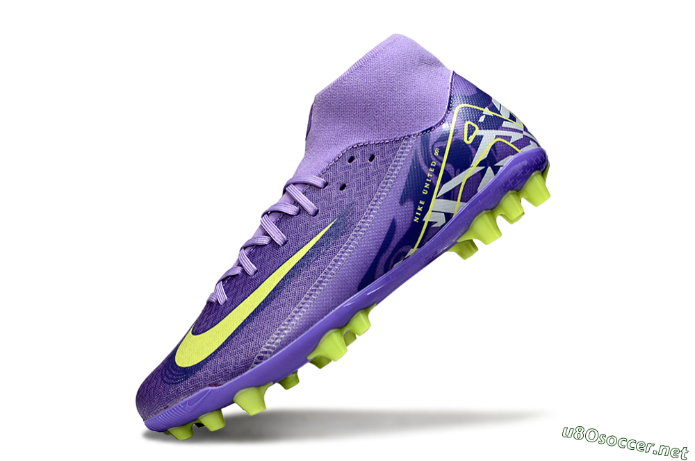 Men's Nike Air Zoom Mercurial Superfly 10 Academy AG Football Boots - Purple/Yellow/White 5