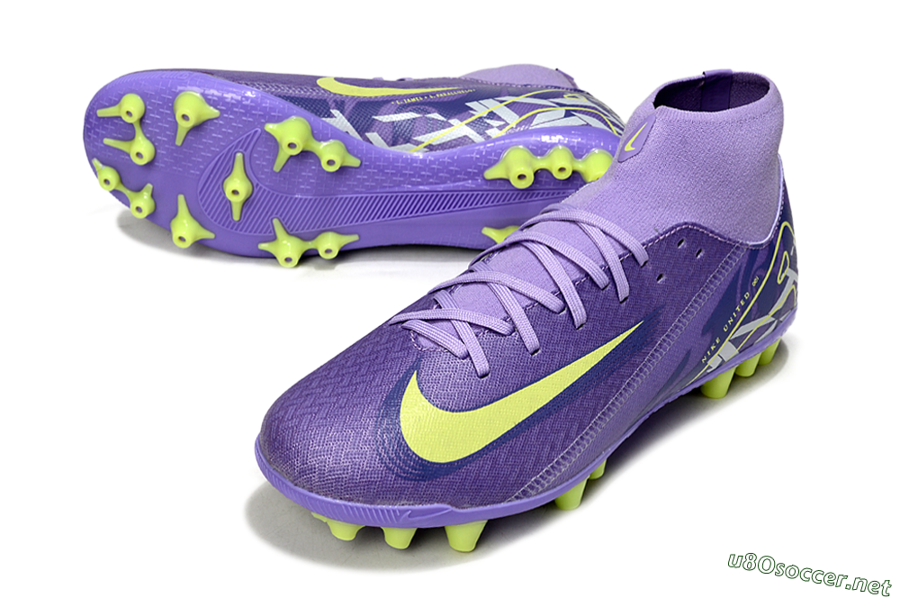 Men's Nike Air Zoom Mercurial Superfly 10 Academy AG Football Boots - Purple/Yellow/White 3