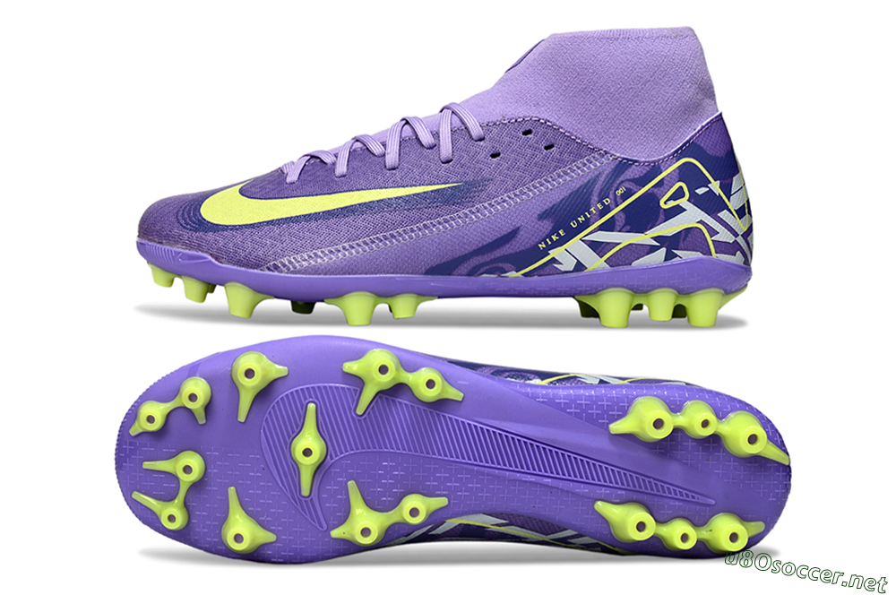 Men's Nike Air Zoom Mercurial Superfly 10 Academy AG Football Boots - Purple/Yellow/White 1