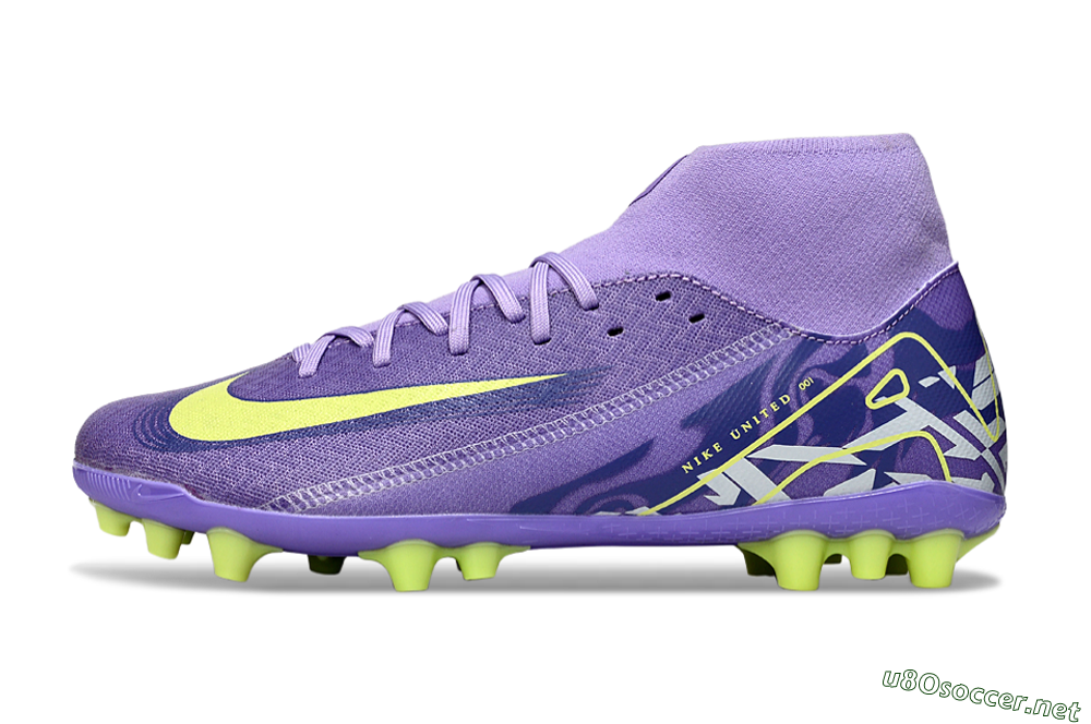 Men's Nike Air Zoom Mercurial Superfly 10 Academy AG Football Boots - Purple/Yellow/White 0