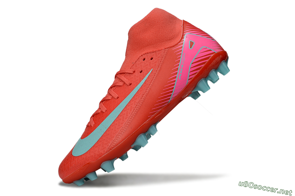 Men's Nike Air Zoom Mercurial Superfly 10 Academy AG Football Boots - Red/Jade/Pink 5