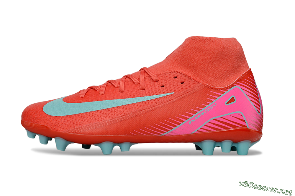 Men's Nike Air Zoom Mercurial Superfly 10 Academy AG Football Boots - Red/Jade/Pink 0