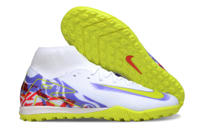 Men's Nike Air Zoom Mercurial Superfly 10 Academy TF Football Shoes - White/Purple/Yellow/Red