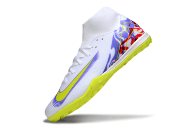 Men's Nike Air Zoom Mercurial Superfly 10 Academy TF Football Shoes - White/Purple/Yellow/Red