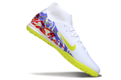 Men's Nike Air Zoom Mercurial Superfly 10 Academy TF Football Shoes - White/Purple/Yellow/Red