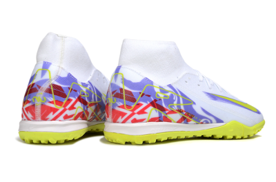 Men's Nike Air Zoom Mercurial Superfly 10 Academy TF Football Shoes - White/Purple/Yellow/Red