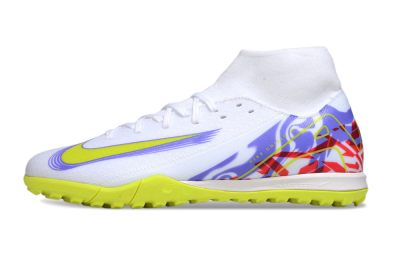 Men's Nike Air Zoom Mercurial Superfly 10 Academy TF Football Shoes - White/Purple/Yellow/Red