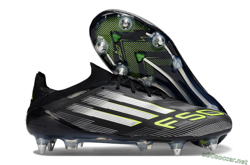 Men's Adidas F50 Elite SG Football Boots - Black/Silver/Yellow 2