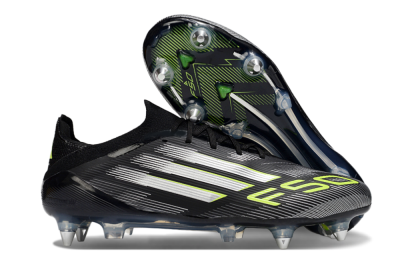 Men's Adidas F50 Elite SG Football Boots - Black/Silver/Yellow