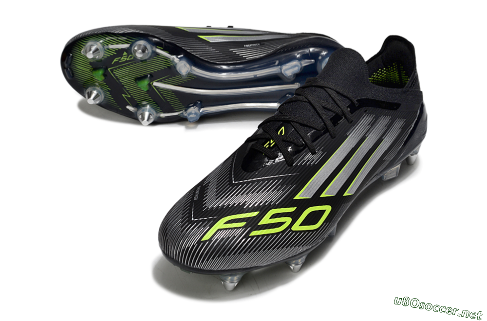 Men's Adidas F50 Elite SG Football Boots - Black/Silver/Yellow 3