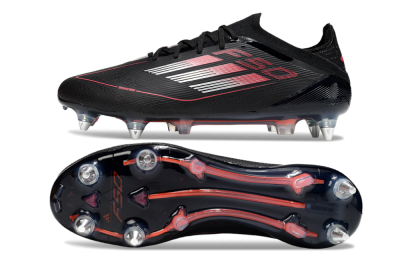 Men's Adidas F50 Elite SG Football Boots - Black/Silver/Red