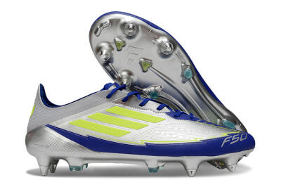 Men's Adidas F50 Elite SG Football Boots - Silver/Yellow/Blue
