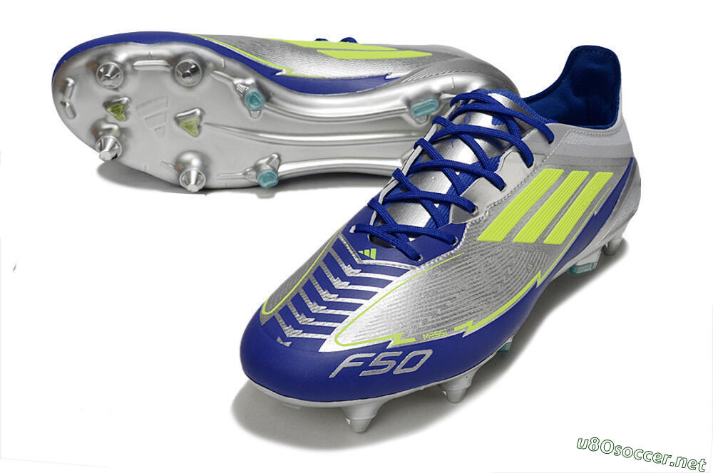 Men's Adidas F50 Elite SG Football Boots - Silver/Yellow/Blue 3