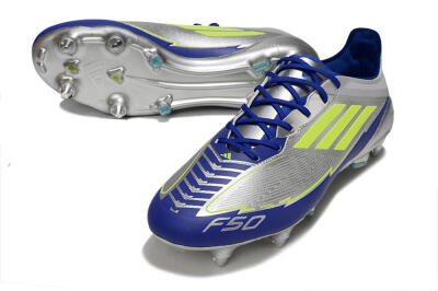 Men's Adidas F50 Elite SG Football Boots - Silver/Yellow/Blue