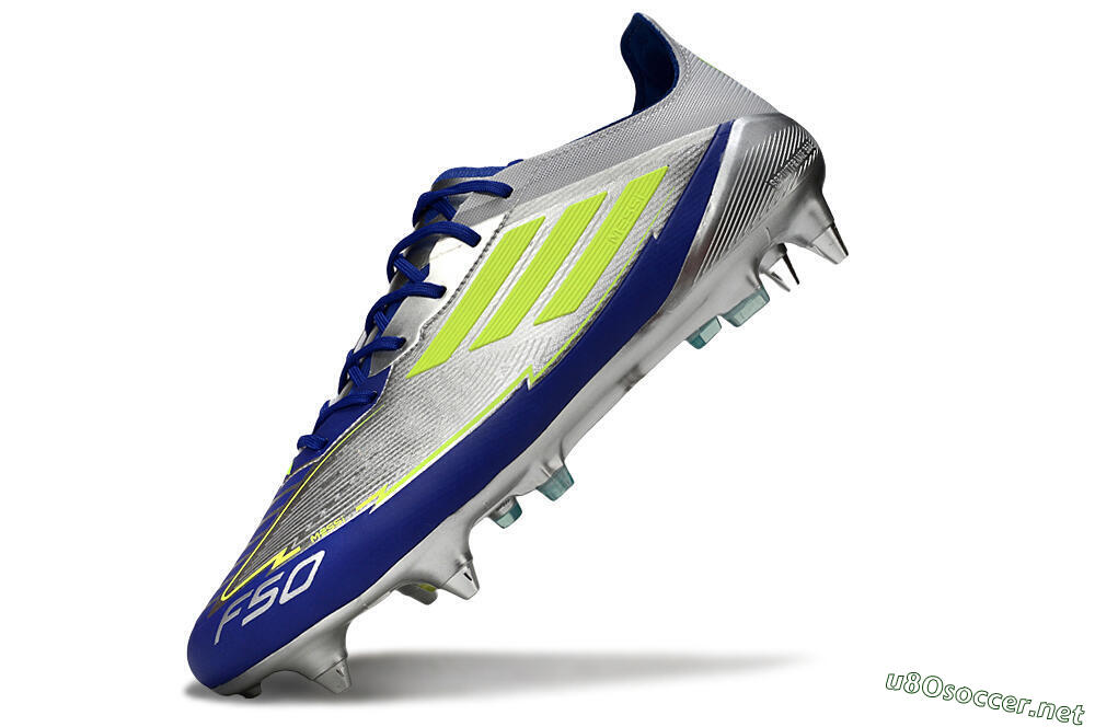 Men's Adidas F50 Elite SG Football Boots - Silver/Yellow/Blue 5