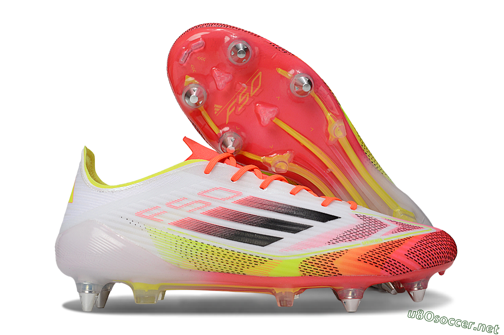 Men's Adidas F50 Elite SG Football Boots - White/Red/Yellow 2