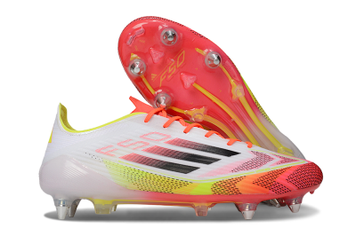 Men's Adidas F50 Elite SG Football Boots - White/Red/Yellow