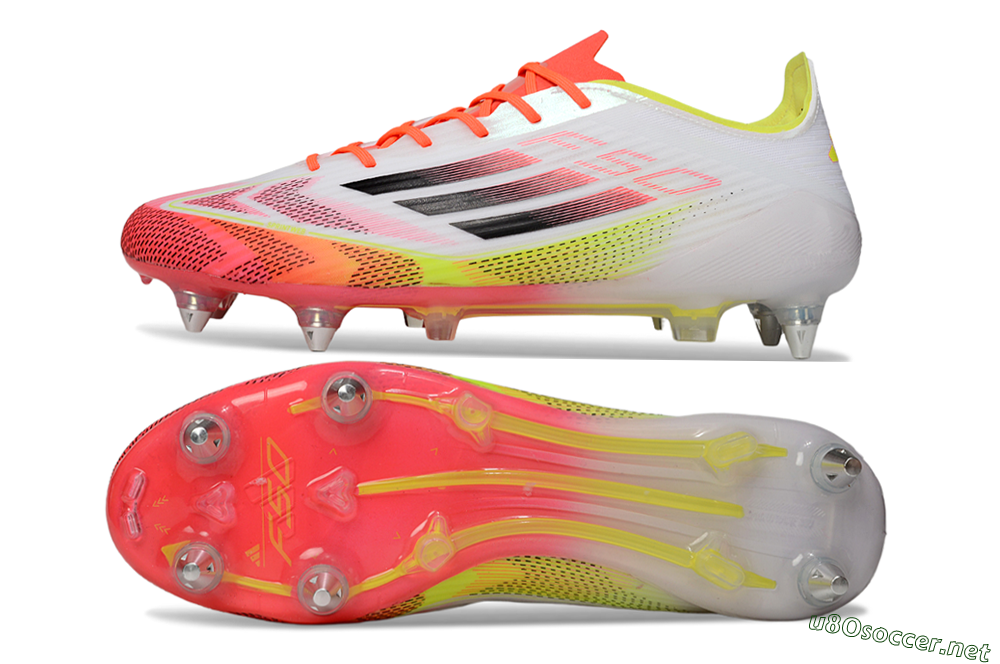 Men's Adidas F50 Elite SG Football Boots - White/Red/Yellow 1
