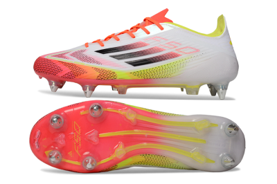 Men's Adidas F50 Elite SG Football Boots - White/Red/Yellow