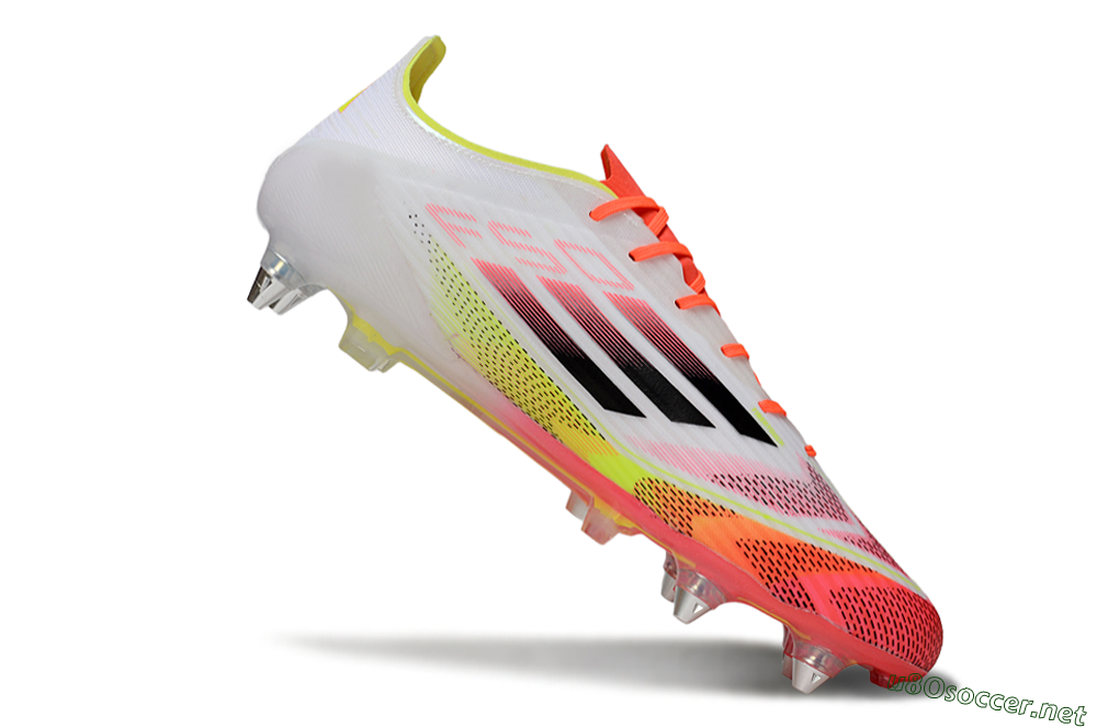 Men's Adidas F50 Elite SG Football Boots - White/Red/Yellow 4