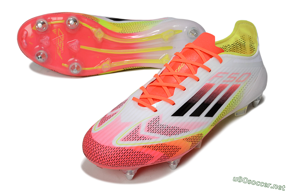 Men's Adidas F50 Elite SG Football Boots - White/Red/Yellow 3