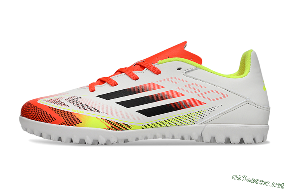 Men's Adidas F50 Club TF Football Shoes - White/Red/Yellow 0