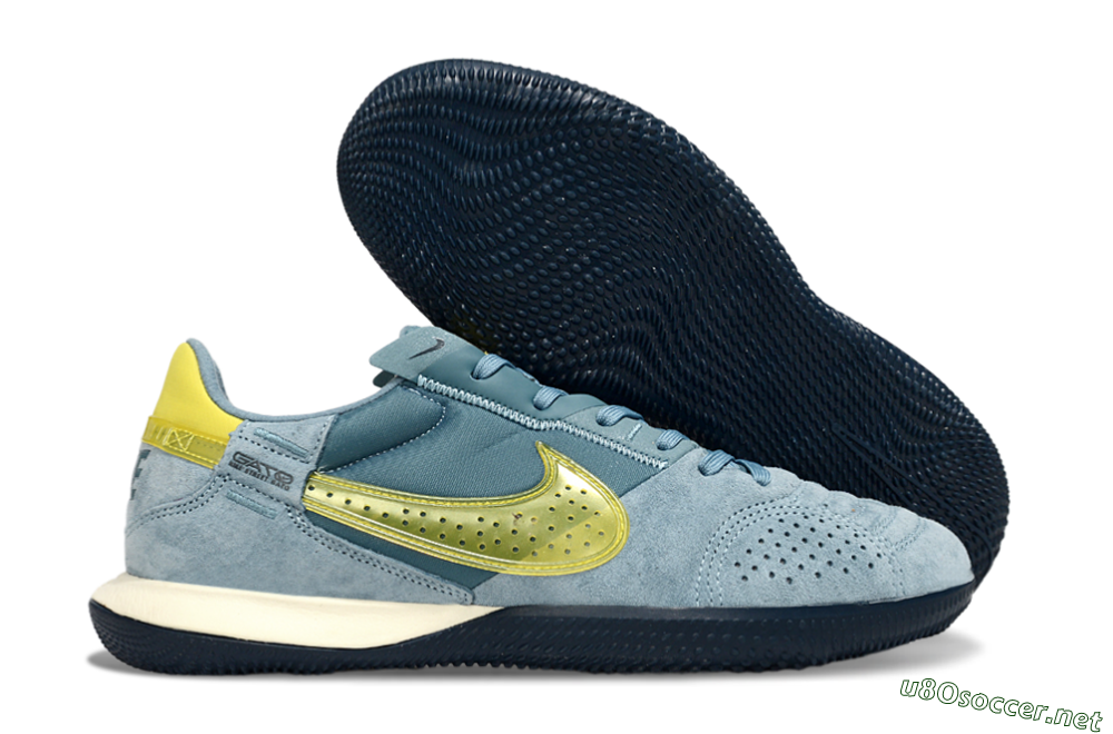 Men's Nike Street Gato IC Football Shoes - Blue/Yellow 2