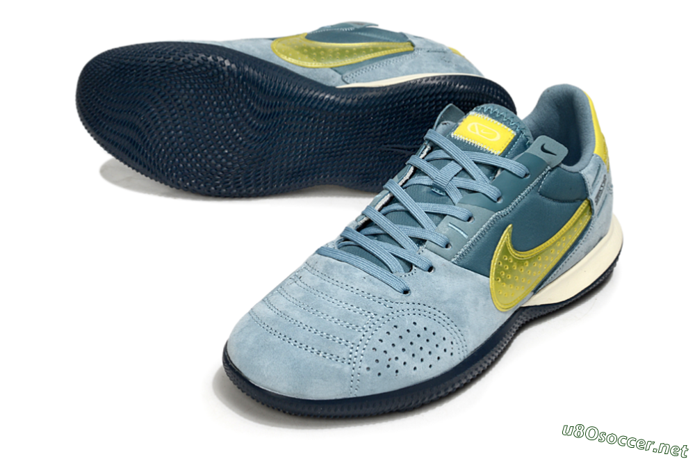 Men's Nike Street Gato IC Football Shoes - Blue/Yellow 3