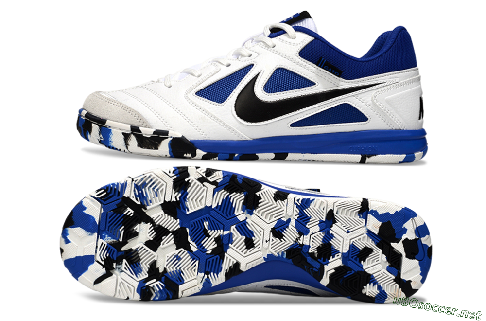 Men's Nike Lunar Gato 2 IC Football Shoes - White/Blue/Black 1