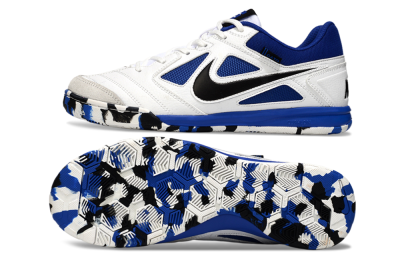 Men's Nike Lunar Gato 2 IC Football Shoes - White/Blue/Black