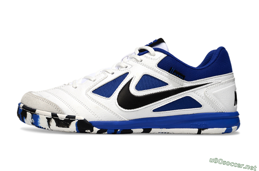 Men's Nike Lunar Gato 2 IC Football Shoes - White/Blue/Black 0