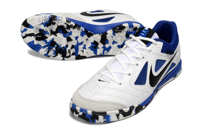 Men's Nike Lunar Gato 2 IC Football Shoes - White/Blue/Black