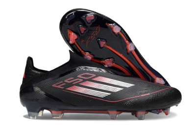 Men's Adidas F50 Elite Laceless FG Football Boots - Black/Silver/Red