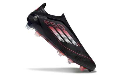 Men's Adidas F50 Elite Laceless FG Football Boots - Black/Silver/Red