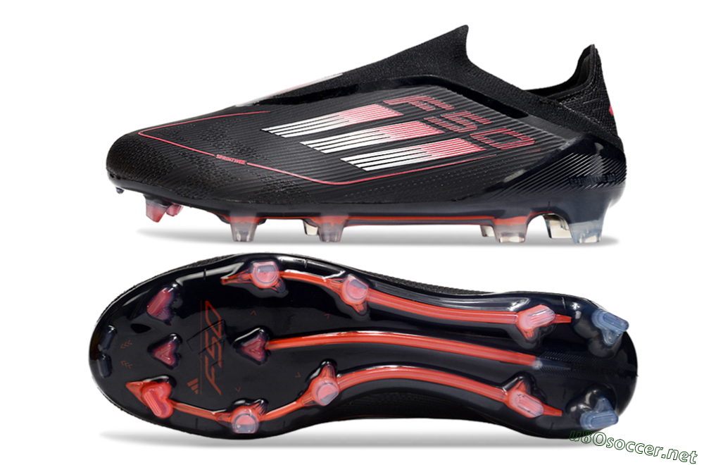 Men's Adidas F50 Elite Laceless FG Football Boots - Black/Silver/Red 1