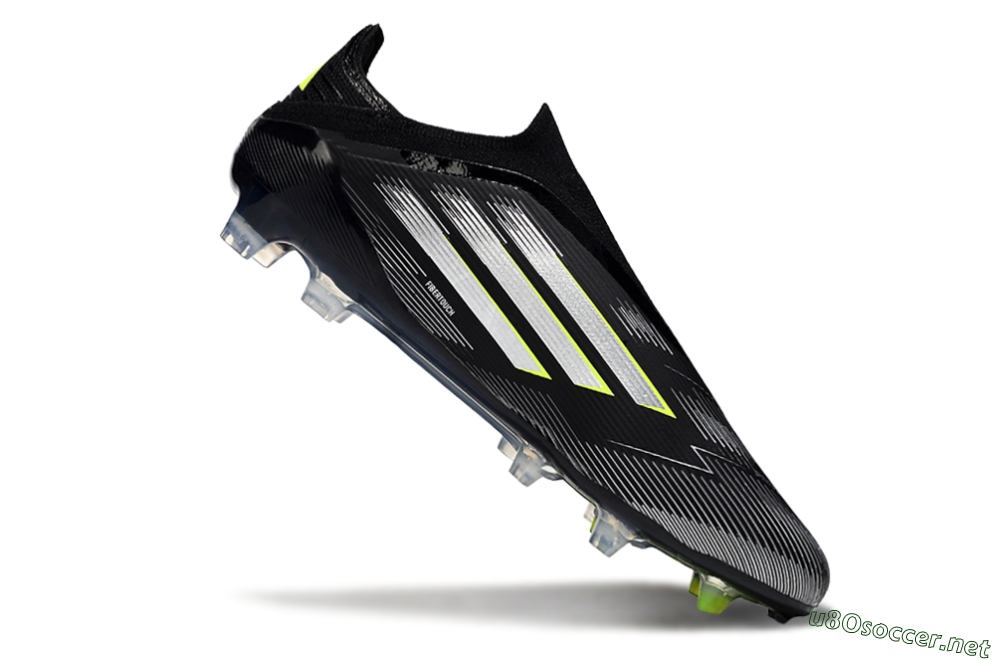 Men's Adidas F50 Elite Laceless FG Football Boots - Black/Silver/Yellow 4