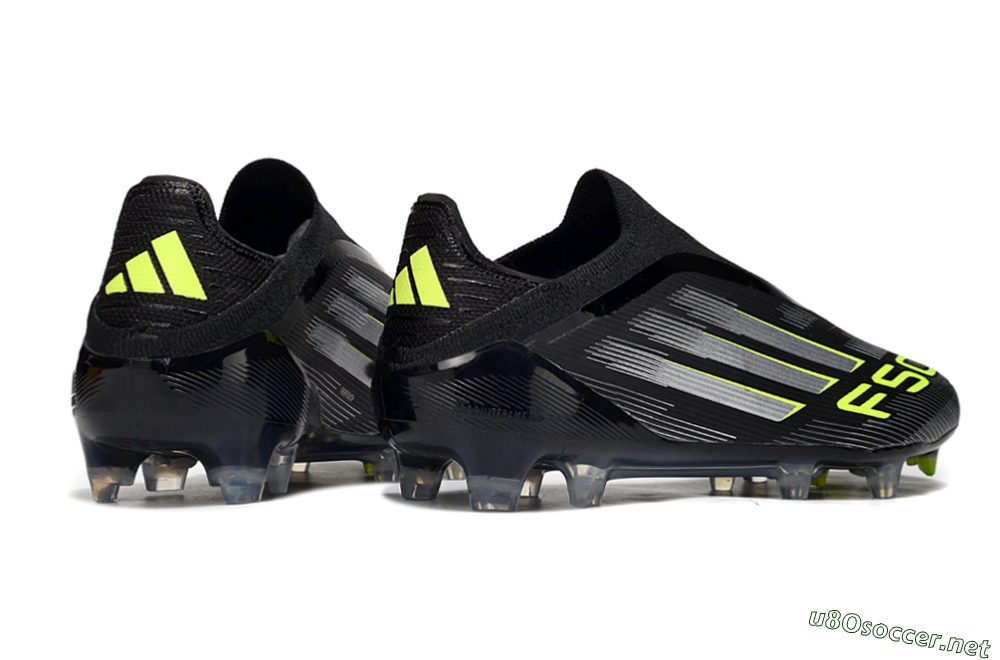 Men's Adidas F50 Elite Laceless FG Football Boots - Black/Silver/Yellow 6